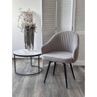 Стул ШЕЛЛ 360 град. поворот. B22 Серый, велюр / черный каркас, М-City