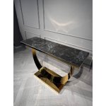 Стол-консоль Прайм IST-803,120х40х78 см, черный мрамор/золотой