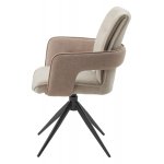 Стул KINNET 360 град. поворот.  MOHAIR-110 / CASTEL-15 Бежевый,ткань/ Тем.-серый каркас, ®DISAUR