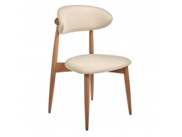 Стул Lucas латте букле с ножками цвета орех