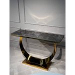 Стол-консоль Прайм IST-803,120х40х78 см, черный мрамор/золотой