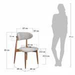 Стул Lucas латте букле с ножками цвета орех