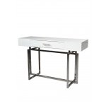 Стол-консоль Гарда-1 P-MJ-003, 120х40х76 см, белый/хром Стол-консоль Гарда-1 P-MJ-003, 120х40х76 см, белый/хром