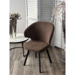 Стул ХИЛТОН 360 град., цвет B29 Шоколадный, велюр / черный каркас М-City