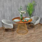 Стул-полукресло Martin серый шенилл, золотые ножки