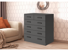 Комод Бостон 810*970*500 с 4+2 ящика (Графит)