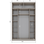 Набор Шкаф Голд Бостон+антресоль Бежевый 1600*2600*520 (Глиняный Серый) (шкаф+антресоль)