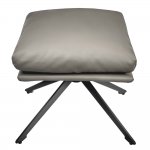 Комплект кресло HUG светло-серый, экокожа, шенилл с оттоманкой светло-серый, экокожа