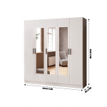 Шкаф комбинированный Ларс (2,0) с зеркалом белый