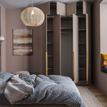 Набор Шкаф Голд Бостон+антресоль Бежевый 1600*2600*520 (Глиняный Серый) (шкаф+антресоль)