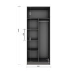 Шкаф Бостон 800*2200*500 (Графит)