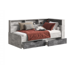 Кровать "Юта" 1,9 м бетон светлый/ бетон темный