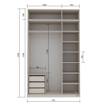 Набор мебели Шкаф Мика 1500+антресоль кашемир (шкаф+антресоль)