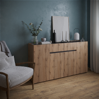 Комод МИКА 1604х870х384 дуб вотан/графит