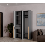 Шкаф Фиеста 1332х2200х500 (Графит/Графит Софт)