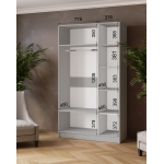 Шкаф комбинированный Ларс (1,2) без зеркала камень серый