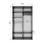 Шкаф Фиеста 1332х2200х500 (Графит/Графит Софт)