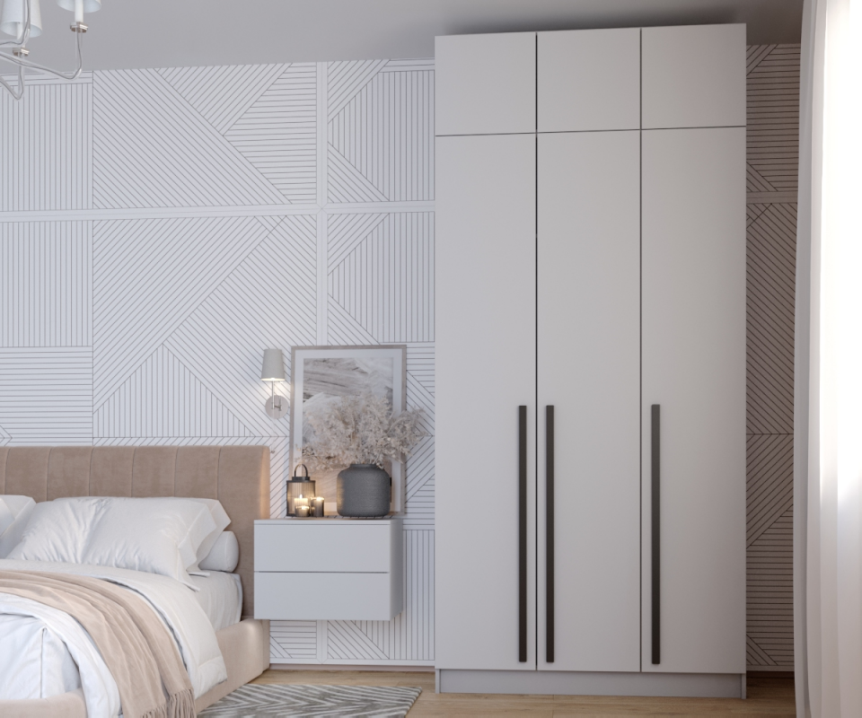 Набор Шкаф Бостон 1200+антресоль белый (шкаф+антресоль)