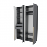 Шкаф Фиеста 1332х2200х500 (Графит/Графит Софт)
