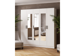 Шкаф комбинированный Ларс (2,0) с зеркалом белый
