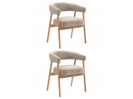 Стул обеденный Zubo с деревянными ножками бежевый 2 шт.