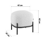 Пуф Стоун ткань букле серо-бежевый