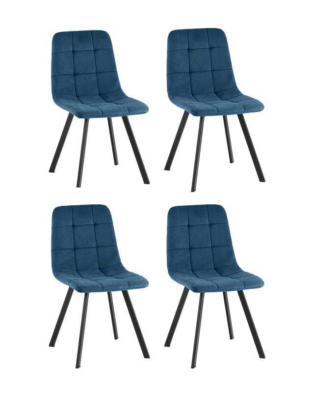 Стул Одди Original Square велюр синий (набор 4 шт)