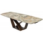 Стол ALONSO 200 TL-137  матовый, испанская керамика / брашированный каркас, цвет медный, ®DISAUR