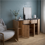 Комод МИКА 1604х870х384 дуб вотан/графит