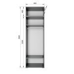 Набор Шкаф Фиеста + антресоль (Графит/Графит Софт) 802х2600х500