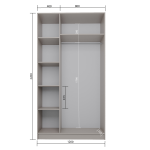 Шкаф Голд Бостон 1200*2200*520 Бежевый (Глиняный Серый)