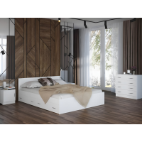 Кровать Стандарт 1600 с ящиками (Белый)