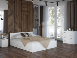 Кровать Стандарт 1600 с ящиками (Белый)