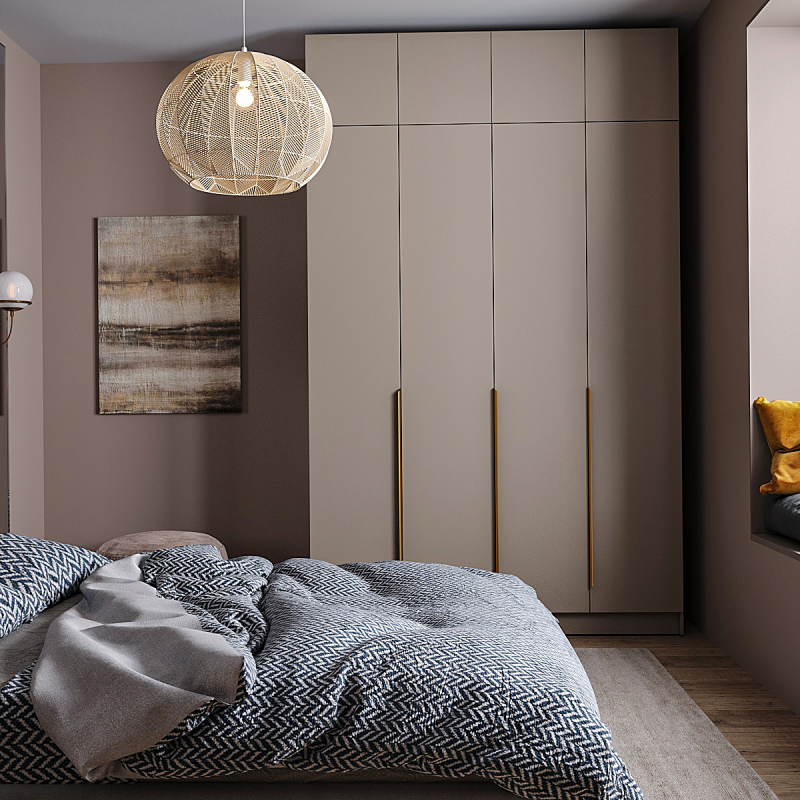 Набор Шкаф Голд Бостон+антресоль Бежевый 1600*2600*520 (Глиняный Серый) (шкаф+антресоль)