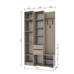 Набор прихожая Голд Бостон(вешалка В2 + пенал П 400)(Бежевый(Глиняный/Серый)