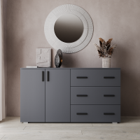 Комод Бостон 2 дверки+3 ящика 1602х890х403 (Графит)