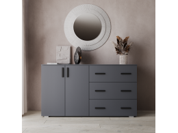 Комод Бостон 2 дверки+3 ящика 1602х890х403 (Графит)