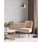 Кресло лаунж Бостон велюр рельефный молочный