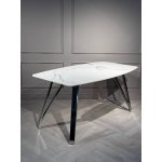 Стол обеденный Соар-2 F-1690,180х90х76 см, бело-серая керамика/хром серебро
