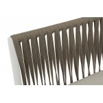 "Касабланка" правый модуль плетеный из роупа, каркас алюминий светло-серый (RAL7035) муар, роуп серо-коричневый 23мм, ткань бежевая 15052