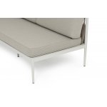 "Касабланка" правый модуль плетеный из роупа, каркас алюминий светло-серый (RAL7035) муар, роуп серо-коричневый 23мм, ткань бежевая 15052