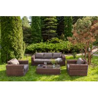 "Боно" лаунж-зона из искусственного ротанга, цвет коричневый "Боно" лаунж-зона из искусственного ротанга, цвет коричневый