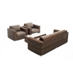 "Боно" лаунж-зона из искусственного ротанга, цвет коричневый