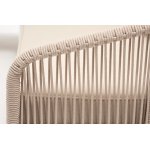 "Канны" диван модульный плетеный из роупа, каркас алюминий белый, роуп бежевый круглый, ткань бежевая 035