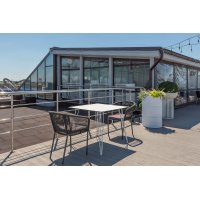 "Руссо" обеденный стол из HPL квадратный 90х90см, цвет молочный