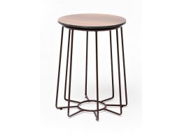 "Эквадор" журнальный стол из HPL круглый Ø40 H55, каркас из алюминия коричневый (RAL 8016) муар, цвет столешницы "дуб" "Эквадор" журнальный стол из HPL круглый Ø40 H55, каркас из алюминия коричневый (RAL 8016) муар, цвет столешницы "дуб"