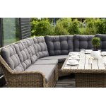 "Бергамо" обеденная группа угловая из искусственного ротанга, цвет соломенный