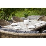 "Бергамо" обеденная группа угловая из искусственного ротанга, цвет соломенный