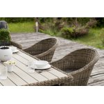 "Бергамо" обеденная группа угловая из искусственного ротанга, цвет соломенный