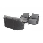 "Монтелла" лаунж-зона 5-местная плетеная из роупа (веревки), каркас алюминиевый темно-серый, роуп темно-серый "Монтелла" лаунж-зона 5-местная плетеная из роупа (веревки), каркас алюминиевый темно-серый, роуп темно-серый